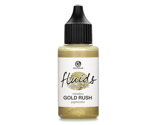 30ml Fluids Alcohol Ink GOLD RUSH, Alkoholtinte für Fluid Art und Resin, gold 30ml Fluids Alcohol Ink GOLD RUSH, Alkoholtinte für Fluid Art und Resin, gold von Octopus