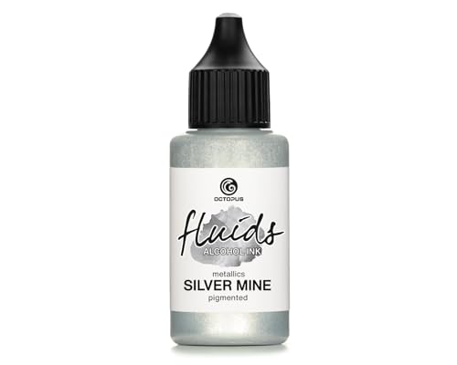 30ml Fluids Alcohol Ink SILVER MINE, Alkoholtinte für Fluid Art und Resin, silber 30ml Fluids Alcohol Ink SILVER MINE, Alkoholtinte für Fluid Art und Resin, silber von Octopus