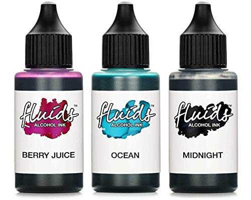 Octopus 3X 30 ml Fluids Alcohol Ink Set Berry Juice, Ocean, Midnight Alkohol Ink, Alkoholtinte für Fluid Art, Resin Art und Epoxidharz Farbe Octopus 3X 30 ml Fluids Alcohol Ink Set Berry Juice, Ocean, Midnight Alkohol Ink, Alkoholtinte für Fluid Art, Resin Art und Epoxidharz Farbe von Octopus
