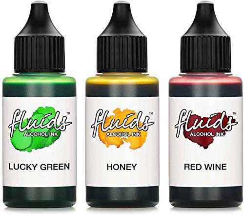 Octopus 3X 30 ml Fluids Alcohol Ink Set Lucky Green, Honey, RED Wine Alkohol Ink, Alkoholtinte für Fluid Art, Resin Art und Epoxidharz Farbe Octopus 3X 30 ml Fluids Alcohol Ink Set Lucky Green, Honey, RED Wine Alkohol Ink, Alkoholtinte für Fluid Art, Resin Art und Epoxidharz Farbe von Octopus