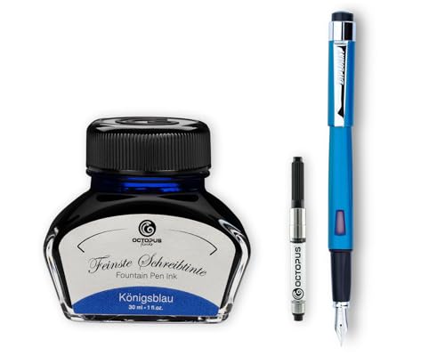 Diplomat Magnum Ägäis Blau Füllhalter-Set, Füllfederhalter im Set mit Schreibtinte und Konverter, Schreibset Diplomat Magnum Ägäis Blau Füllhalter-Set, Füllfederhalter im Set mit Schreibtinte und Konverter, Schreibset von Octopus