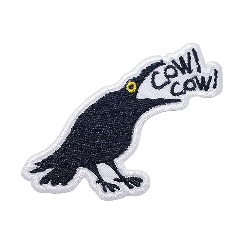 Octory Cow! Cow! Crow Aufnäher zum Aufbügeln für Kleidung, bestickter Aufnäher für Jeans, Hüte, Taschen von Octory