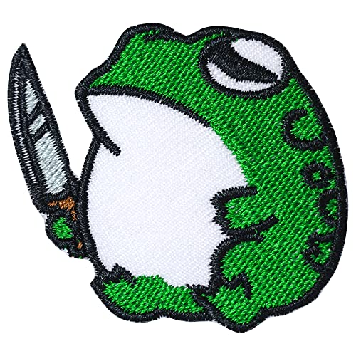 Octory Fat Frog mit Messer Aufbügler für Kleidung Sägen Aufbügeln Bestickte Aufnäher Applikation für Jeans Hüte Taschen Octory Fat Frog mit Messer Aufbügler für Kleidung Sägen Aufbügeln Bestickte Aufnäher Applikation für Jeans Hüte Taschen von Octory