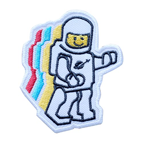 Octory Spaceman Lego Aufnäher zum Aufbügeln für Kleidung, zum Aufbügeln oder Aufbügeln, bestickt, für Jeans, Hüte, Taschen von Octory