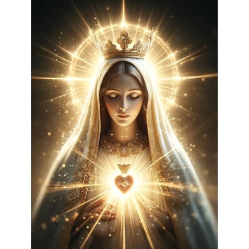 Ocuuer 30x40 cm Our Lady 5d DIY Full Drill Round Malerei Kit for Wohnkultur (SZ6356) von Ocuuer
