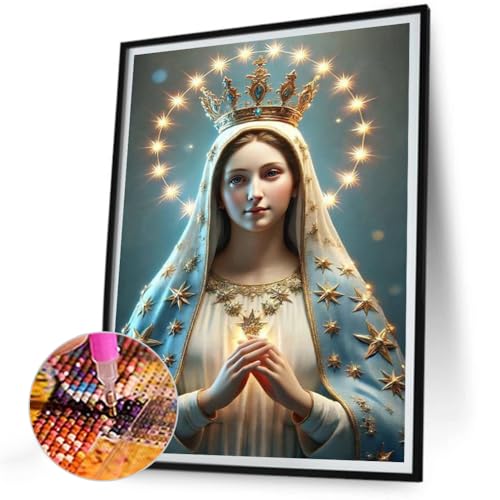 Ocuuer 30x40 cm Our Lady 5d DIY Full Drill Round Malerei Kit for Wohnkultur (SZ6357) von Ocuuer
