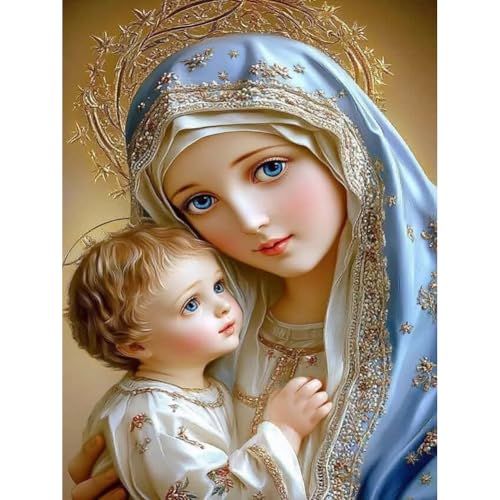 Ocuuer 30x40 cm Our Lady 5d DIY Full Drill Round Malerei Kit for Wohnkultur (SZ6362) von Ocuuer