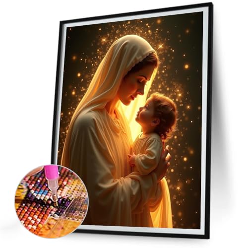 Ocuuer 30x40 cm Our Lady 5d DIY Full Drill Round Malteset for Wohnkultur (SZ6361) von Ocuuer