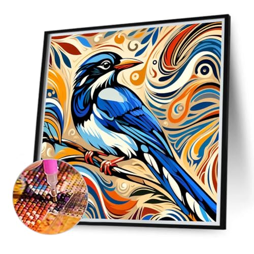 Ocuuer 5D DIY Full Round Drill Blue Tit Kit Home Decor Art 40x40 cm (A10160) von Ocuuer