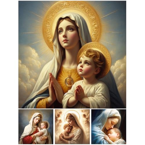 Ocuuer 5D DIY Full Round Drill Gemälde Our Lady Kit Home Decor Art 40x40cm von Ocuuer