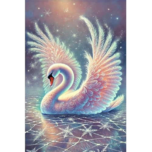 Ocuuer 5D DIY Full Round Drill White Swan Kit Home Decor Art 40x60 cm (BJ1083) von Ocuuer