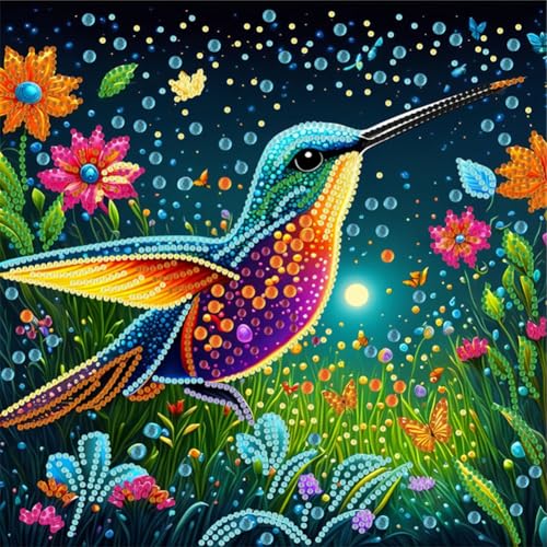 Ocuuer 5D DIY Partial Special geformtes Bohrendiamantmalerei Hummingbird Dekor 30x30 cm (YY356) von Ocuuer