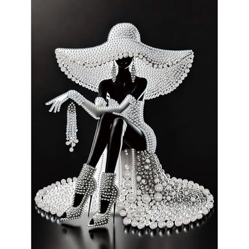 Ocuuer 5D DIY Partial Special geformtes Bohrer Diamant Malerei Kit Elegante Lady 30x40 cm (CX301) von Ocuuer