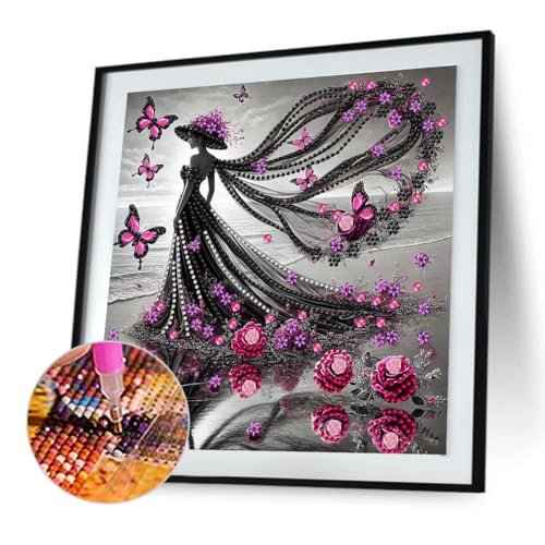 Ocuuer 5d DIY Partial Special geformtes Bohrendiant -Malerei Kit Lady Dekoration 30x30 cm (YXC1005) von Ocuuer