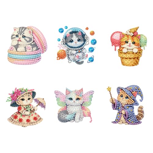 Ocuuer 6PCS Acrylic Cats Kühlschrankmagnet for Auto -Mailbox -Dekor (BB173) von Ocuuer