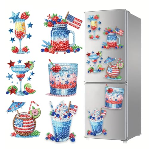 Ocuuer 6PCS Acrylic Independence Day Drinks Art Kühlschrank Magnet for CAR Mailbox (BB176) von Ocuuer