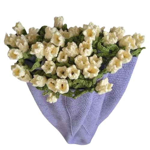 Ocuuer Blumenbouquetdecke DIY -Materialpaket Häkelblumendecke Geschenke (gelb) (gelbe Lilie der Talblume) von Ocuuer