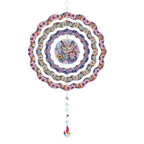 Ocuuer DIY Rotation Wind Chime Art Hanging Anhänger (Owl B) (JS1010) von Ocuuer
