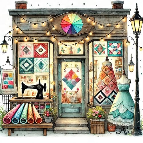 Ocuuer Full Stickerei Eco-Cotton-Faden 14CT Printed Sewing House Cross Stitch40x40 cm (3) von Ocuuer