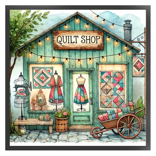 Ocuuer Full Stickerei Eco-Cotton-Faden 14CT Printed Sewing House Cross Stitch40x40 cm (4) von Ocuuer