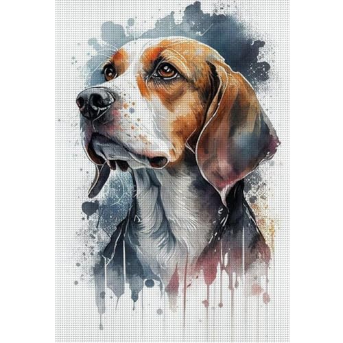 Ocuuer Full Stickerei Eco-Cotton Thread 11CT Printed Hunde-Kreuzstich-Kit 40x60 cm (2) von Ocuuer