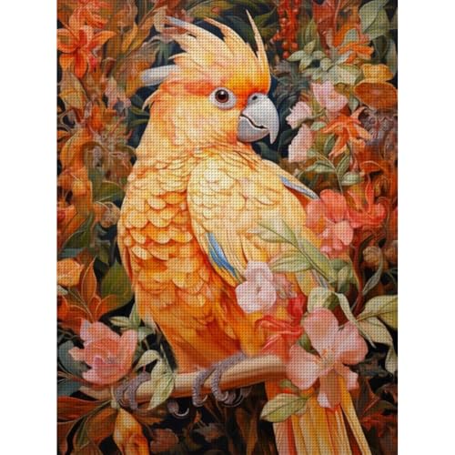 Ocuuer Full Stickerei Eco-Cotton-Thread 11CT Printed Papageienkreuzstich-Kit 50x65cm von Ocuuer