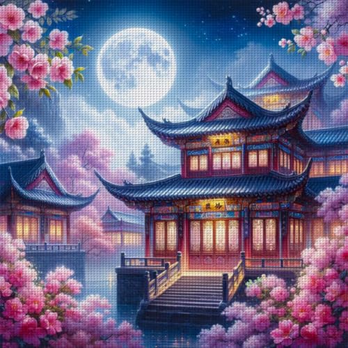 Ocuuer Full Stickerei Eco-Cotton-Thread 11CT Printed Pavilion Cross Stitch Kit 50x50 cm (3) von Ocuuer