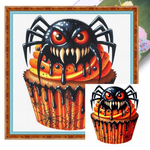 Ocuuer Halloween -Kuchen gedrucktes Kreuzstich -Kit 50x50 cm DIY 11CT Stickerei Bastel Set Ocuuer Halloween -Kuchen gedrucktes Kreuzstich -Kit 50x50 cm DIY 11CT Stickerei Bastel Set von Ocuuer