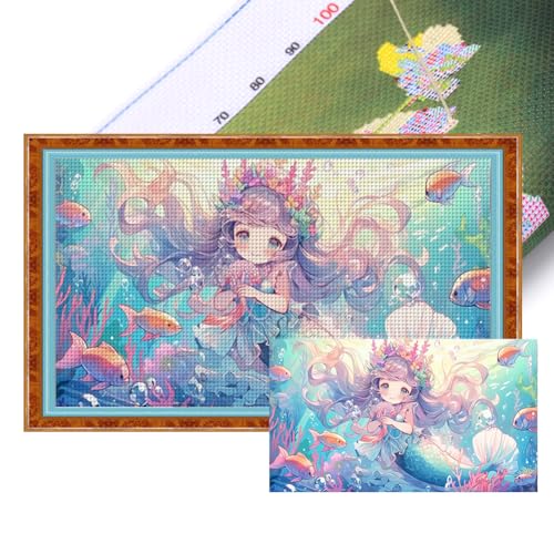 Ocuuer Meerjungfrau gedrucktes Kreuzstich -Kit 90x50 cm DIY 9CT Stickstätte Bastelsatz Dekor Ocuuer Meerjungfrau gedrucktes Kreuzstich -Kit 90x50 cm DIY 9CT Stickstätte Bastelsatz Dekor von Ocuuer