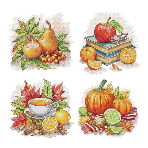 Ocuuer Partielle Stickerei Öko-Cotton-Thread 14CT gedruckt Stillleben Cross Stitch41x41cm (J843) von Ocuuer