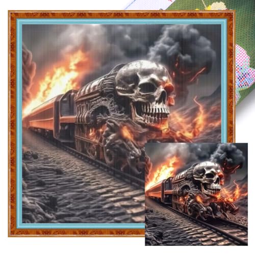 Ocuuer Skelettzug gedrucktes Kreuzstich -Kit 40x40cm DIY 11CT Stickerei Bastelsatz Ocuuer Skelettzug gedrucktes Kreuzstich -Kit 40x40cm DIY 11CT Stickerei Bastelsatz von Ocuuer