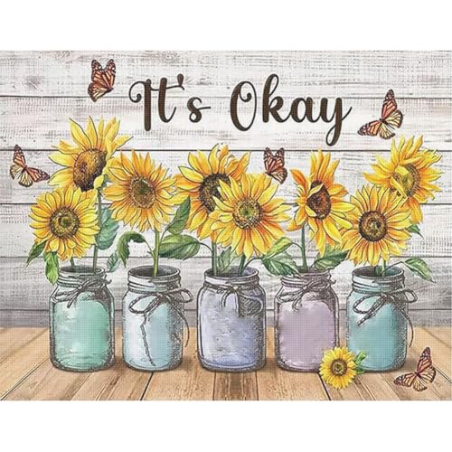 Ocuuer Sonnenblumendruckgedruckter Kreuzstich -Kit 50x40cm DIY 11CT Stickerei Bastelabdekoration Ocuuer Sonnenblumendruckgedruckter Kreuzstich -Kit 50x40cm DIY 11CT Stickerei Bastelabdekoration von Ocuuer