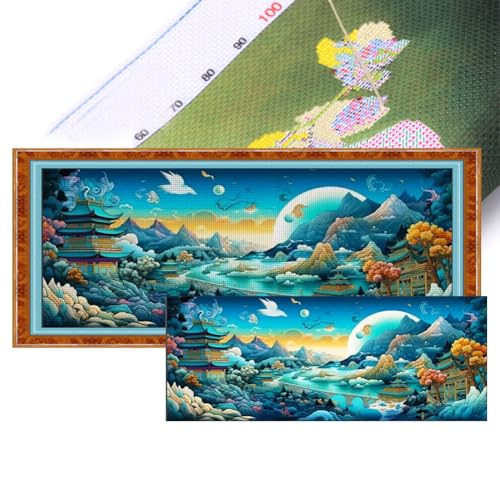 Ocuuer Szenerie gedrucktes Kreuzstich -Kit 190x80cm DIY 11CT Stickerei Bastelabdeckung (2) von Ocuuer