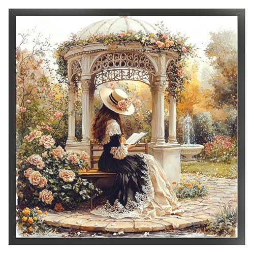 Ocuuer Victorian Girl Printed Cross Stitch Kit 50x50 cm DIY 14ct Stickerei Bastel Set (2) von Ocuuer