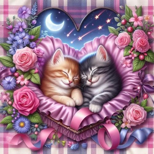 Ocuuer Vollständige Stickerei Eco-Cotton-Thread 11CT Printed Cat Cross Stitch Kit Art 40x40cm (2) von Ocuuer