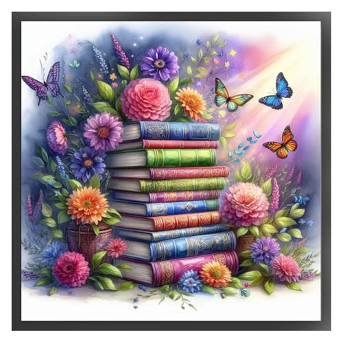 Ocuuer Vollständige Stickerei Eco-Cotton-Thread 11CT Printed Flower Book Cross Stich 45x45cm (2) von Ocuuer