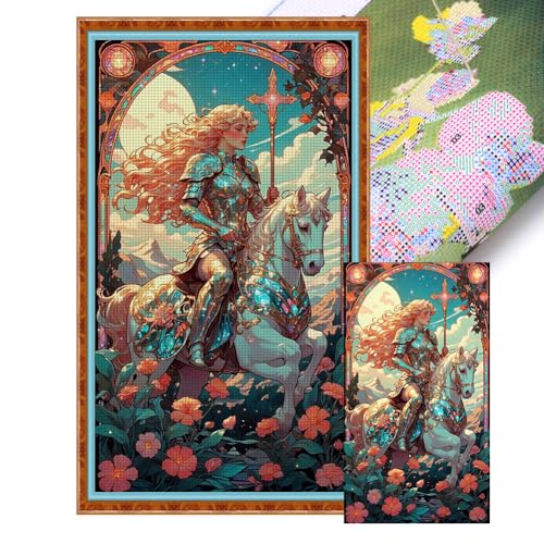 Ocuuer Vollständige Stickerei Eco-Cotton-Thread 14CT Printed Girl Cross Stitch Kit Art 40x70 cm (2) von Ocuuer