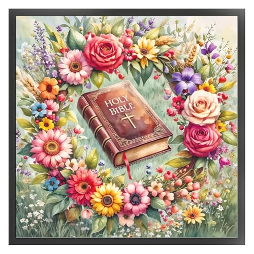 Ocuuer Vollständige Stickerei Öko-Schnitt-Schnitt-Thread 11CT Printed Flower Book Cross Stich 45x45 cm (1) von Ocuuer