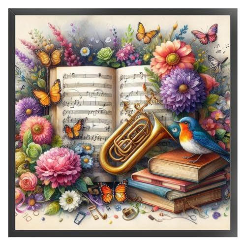 Ocuuer Vollständige Stickerei Öko-Schnitt-Schnitt-Thread 11CT gedrucktes Blütenbuch Cross-Stich 45x45 cm (4) von Ocuuer