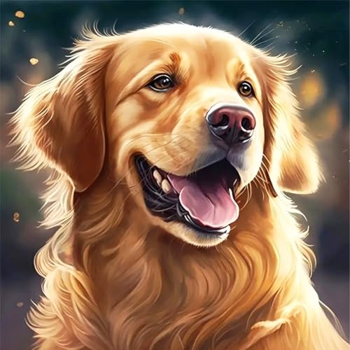 Ocuuer Vollstick-Öko-Baumwollgarn, 11 CT, bedruckt, Kreuzstich-Set „Hund“, Kunst, 40 x 40 cm Ocuuer Vollstick-Öko-Baumwollgarn, 11 CT, bedruckt, Kreuzstich-Set „Hund“, Kunst, 40 x 40 cm von Ocuuer