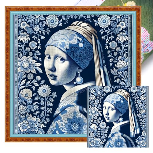 Ocuuer Vollstick-Öko-Baumwollgarn, 14 CT, bedrucktes Mandala-Kreuzstich-Set, 40 x 40 cm von Ocuuer