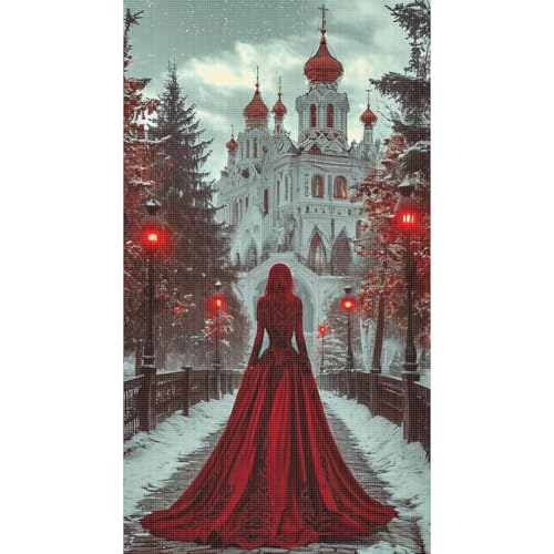 Ocuuer Weißes Schloss gedruckter Kreuzstich -Kit 40x70cm DIY 11CT Stickerei Bastel Set (3) von Ocuuer