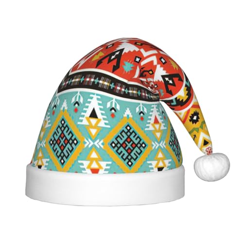 OdDdot Böhmische Federdruck Plüsch Santa Hüte, Weihnachten Santa Hat, Xmas Hut für Kinder Jahre Kinder Weihnachten Party Favors von OdDdot