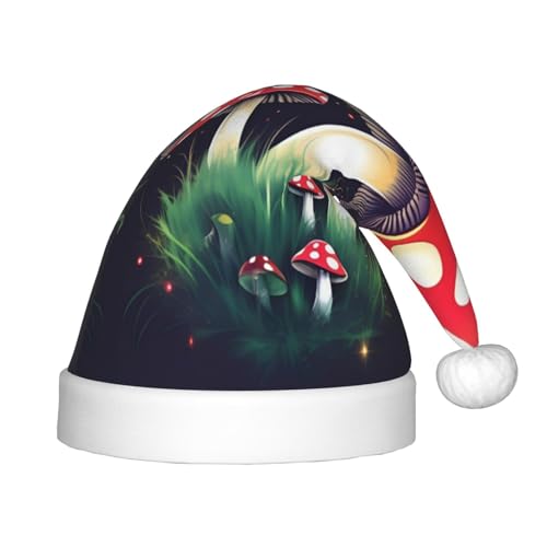 OdDdot Magic Mushrooms Print Plush Santa Hats,Christmas Santa Hat,Xmas Hat for Kids Years Children Christmas Party Favors von OdDdot