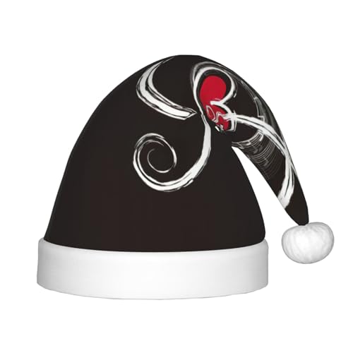 OdDdot Musik Symbole Liebe Druck Plüsch Santa Hüte, Weihnachten Santa Hat,Xmas Hat für Kinder Jahre Kinder Weihnachten Party Favors von OdDdot