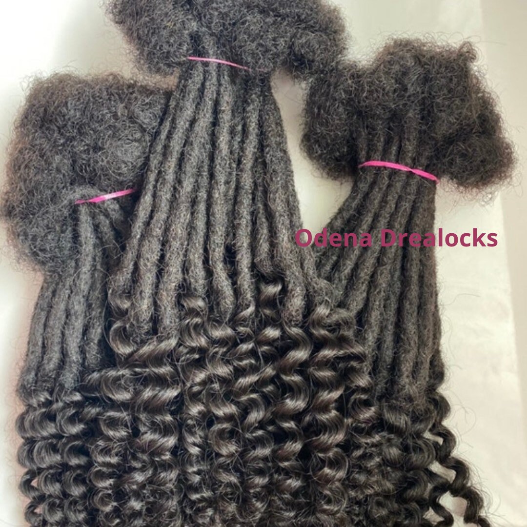 8Inches 0, 4cm Dreads 100%human Hair Extension 60stk 3Bundles Natürliche Schwarze Dreadlocks Mit Lockigen Enden von Odenadreadlocks