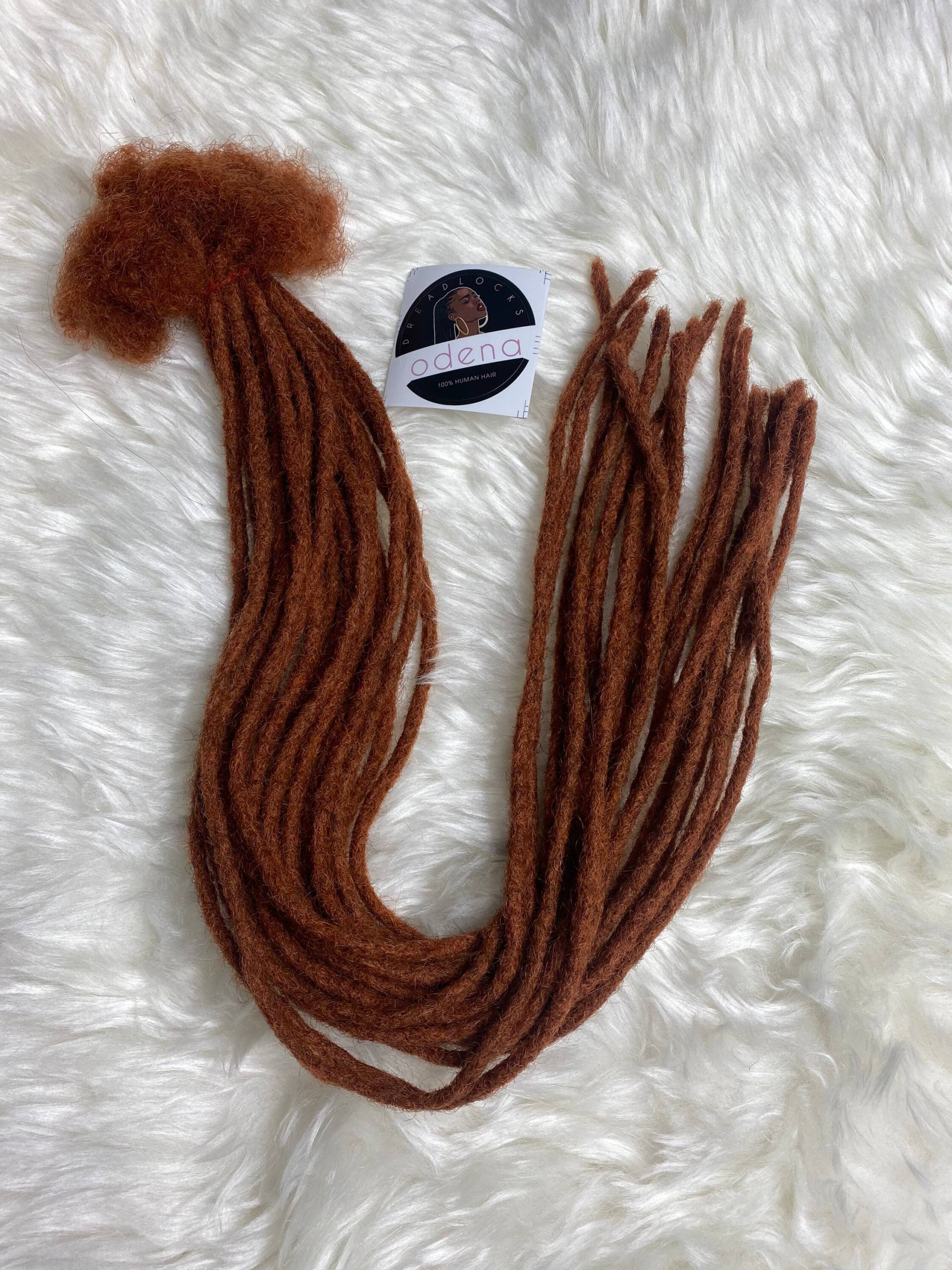 Braune Dreadlocks Echthaar Haarverlängerungen #4 20 16Inches 0.4cm von Odenadreadlocks
