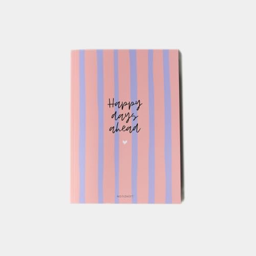 Odernichtoderdoch® Notizheft A5 ''Happy days ahead'' gepunkted - kompackt, handlich, für deine Notizen, To-Do´s und Projekte,Dot-Grid-Layout, 32 punktkarierte Seiten von Odernichtoderdoch