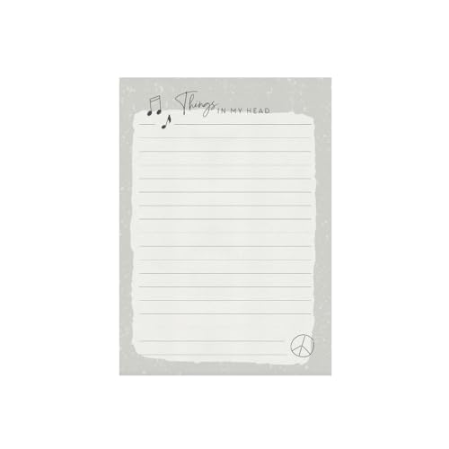 Odernichtoderdoch Notizblock A6 „Things in my head - Linierter Block mit Illustrationen in schwarz-weiß, für deine Notizen und To-Do´s von Odernichtoderdoch