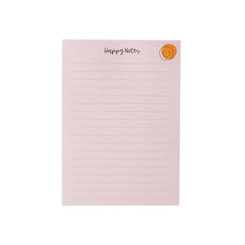 Odernichtoderdoch Notizblock A6 Happy Notes - Linierter Block im handlichen A6 Format mit süßem Smiley, für Notizen, Gedanken und To-Do´s von Odernichtoderdoch